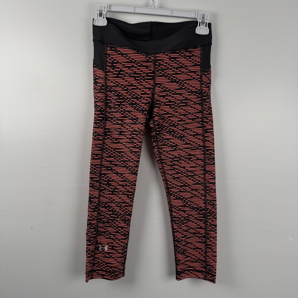 Under Armour Leggings Womens Small (25x19) Black Red HeatGear Compression Pants